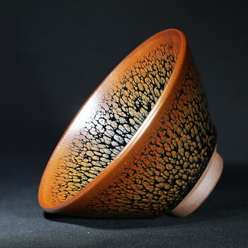 隐庐 叶翔 纯手工原矿铁胎建盏茶杯 正宗建阳建窑黄绿鹧鸪盏主人杯 束