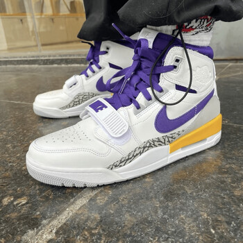 适配aj312湖人紫色腰果花鞋带airlegacylakers字母反光鞋绳 紫色纯色