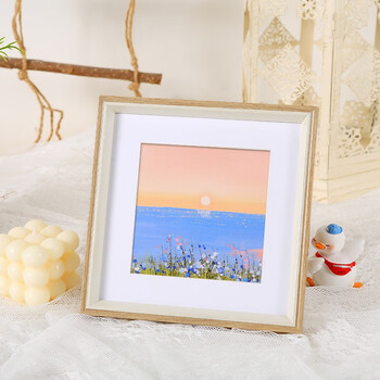 伊眸简约北欧正方形相框摆台挂墙ins风画框装裱框67810寸照片框照片