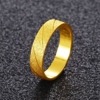 老凤祥越南沙金戒指磨砂情侣男女一对结婚戒色素圈指环欧币潮 美号8号