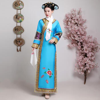 珺纤清朝服装女清朝古女还珠格格旗服公主宫女皇后甄嬛传服饰旗袍大码