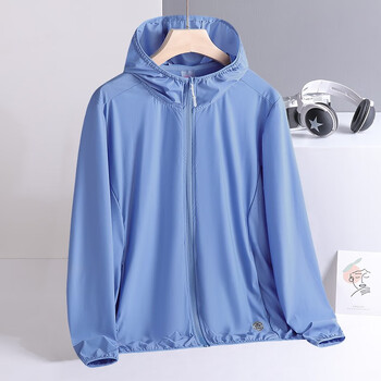 夏季防晒衣女2022新款冰丝长袖防紫外线透气防晒服薄外套蓝色l