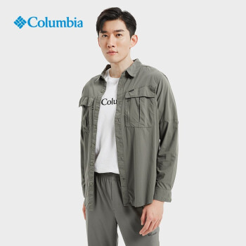 Columbia哥伦比亚户外男士22春夏防晒防紫外线休闲长袖衬衫AE0762 397 L