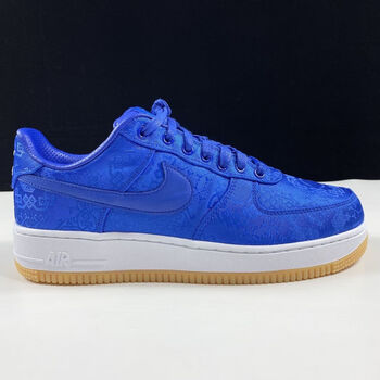 自主 af1空军蓝丝绸男女板鞋 可撕 内置气垫运 蓝丝绸 36