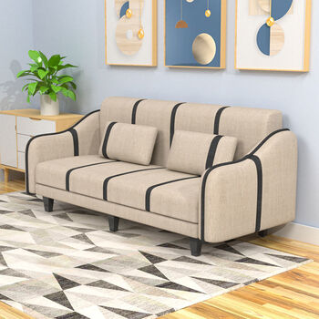 小户型沙发房可折叠沙发床两用卧室简易沙发客厅懒人布艺沙发米白色不