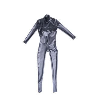 魅色性感时尚乳胶氨连体衣紧身衣演出服道具全包塑身衣黑色油面乳胶氨