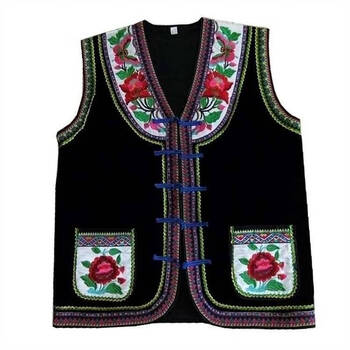 精品银泡男短褂苗族马甲装 傣族民族服装 舞蹈服装演出服彝 款式1 xl