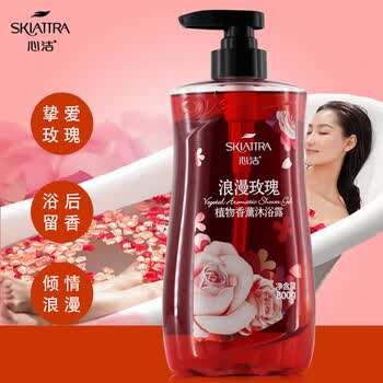 心洁浪漫玫瑰型植物香熏沐浴露800g女全身补水保湿沐浴乳家庭装