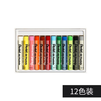 日本Pentel派通PHN油性油画棒12色儿童蜡笔可水洗36色25色50色套装彩绘棒彩色画画笔 12色