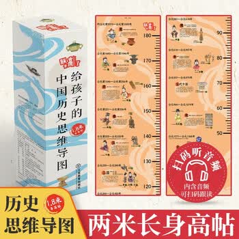 中国历史大事记年表正版图书 给孩子的中国历史思维导图身高贴 一分钟了解中国历史画卷漫画版 中国历史墙 趣说简读资治通鉴中国史漫画书2米超长初中历史画卷朝代顺序挂图