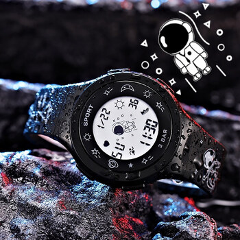 小米mi通用太空人电子手表男女初中学生韩版简约夜光防水潮流黑科技