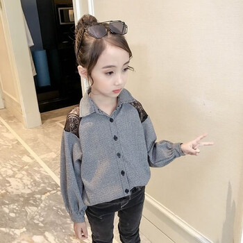 【快手 抖音超火网红同款】女童2019新款秋装韩版衬衣儿童中大童洋气