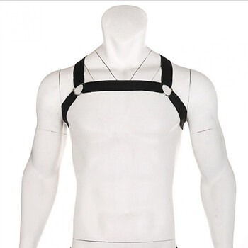 男夜店王子装男士束缚带显胸大钢环男性感变态诱惑同志内衣纯欲挑 g