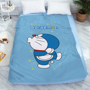 哆啦a梦毛毯冬季 卡通蓝胖子哆啦a梦毛毯学生宿舍珊瑚绒午休空调小