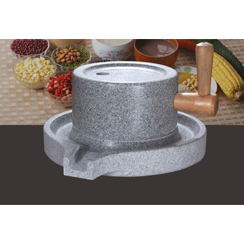家用小磨盘天然石磨磨盘小型老式米麦面豆浆研磨工具2030不带架
