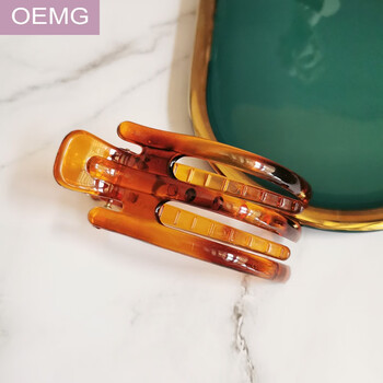 老人三齿发夹鸭嘴夹基础五齿抓夹女盘发刘海夹头饰头夹子发卡横1咖啡