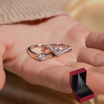 欧卡纳婚礼现场结婚一对戒指仿真莫桑婚戒订婚钻石女假对戒订婚求婚