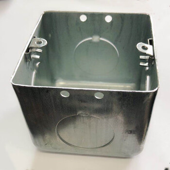 86型金属开关盒接线盒 暗装铁底盒 钢制拉伸盒外耳镀锌铁底盒配件 h70