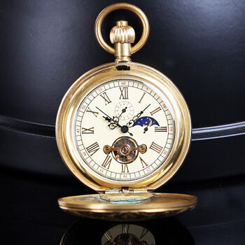 美芙仁复古机械怀表月相多功能古董懂表学生怀表机械表纯铜男女项链怀