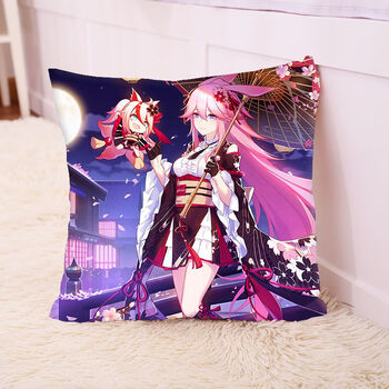 花仟陌崩坏3周边抱枕狂热蓝调全人物符华同款枕头双面可拆洗三 6 50