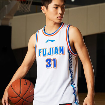 li-ning篮球比赛服男士cba福建队王哲林原版号码篮球上衣运动服 31号