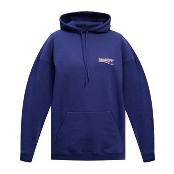balenciaga巴黎世家 男士时尚休闲棉质连帽卫衣 蓝色578135-tiv53
