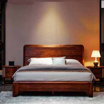 乌金木床 现代中式全实木床轻奢现代简约双人床皇琛现