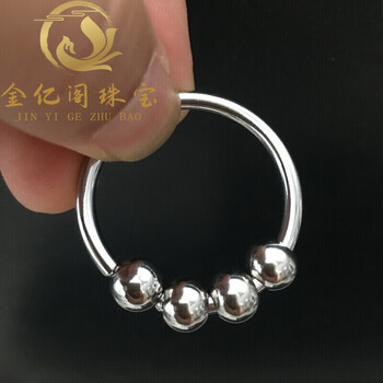 金亿阁人体穿刺饰品阴环正钛钢防过敏男性人士带体环深pa环系带环滚珠