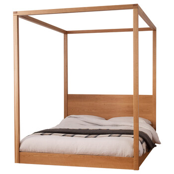 宅尚佳新中式实木架子床主卧床现代中式全实木日式四柱架子床名宿新