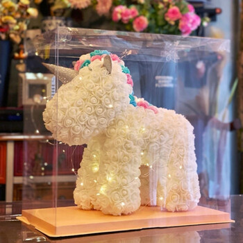 生日礼物女孩女生闺蜜的圣诞节特别感独角兽永生花玫瑰花束经典款钻角