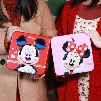迪士尼disney曲奇饼干开心一刻圣诞节年货礼物铁盒装夏威夷果仁酥休闲