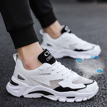 青少年春季镂空网鞋老爹透气网眼旅游网面运动休闲男鞋