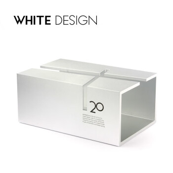 White Design铝合金纸巾盒办公抽纸盒金属桌面收纳纸盒抽纸盒摆件 金属银-带LOGO版 尺寸：200*122*88MM