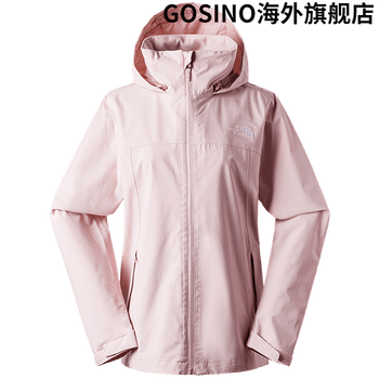 北面thenorthface冲锋衣女sangro户外樱花粉秋新款防水透汽7wcklk6