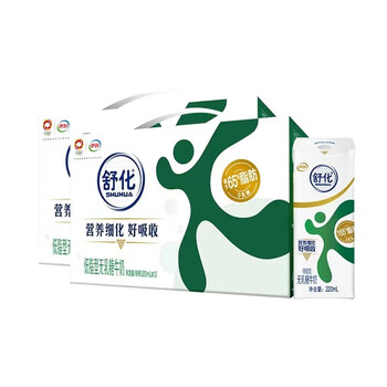 伊利舒化奶无乳糖牛奶型220ml*12盒/箱 舒化奶低脂型220ml*12盒