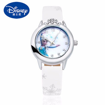 迪士尼disney韩版儿童手表女孩时尚防水石英表卡通可爱公主粉kt猫小