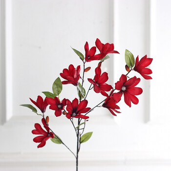 仿真玉兰花假花绢花仿真花高枝大花落地客厅装饰婚庆路引插花摆设