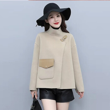 宾疆毛呢大衣女秋冬季新款女装短款小个子加厚呢子大衣女装外套女定制