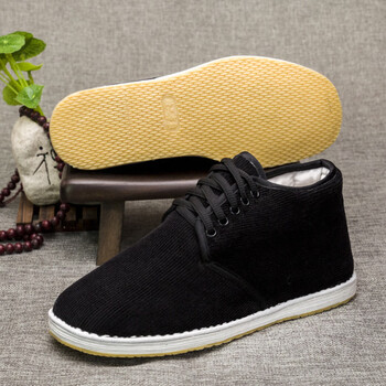 老北京布鞋千层底圆口老头棉鞋冬季棉布鞋男冬天冬季手工千层底老北京