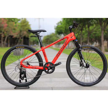 仰朋山地车20寸24寸量碳纤维青少年9速油刹气叉山地车 星光m240红色