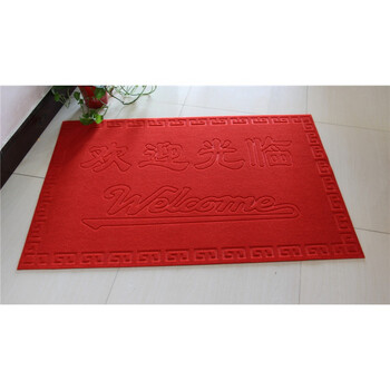 踏脚垫红色欢迎光临地垫加厚防滑红电梯进门踏脚垫进门地垫防滑绒面