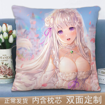 动漫抱枕日系二次元周边正方形枕头套男生款睡觉双面定制生日礼物 爱
