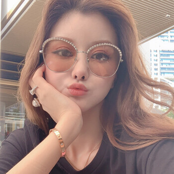 chanel香奈儿渐变太阳眼镜女款超轻全框时尚蝶形珍珠墨镜ch4246高档