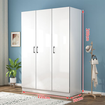 索菲亚简易实木衣柜家用卧室储物柜子现代简约经济型大衣橱出三门