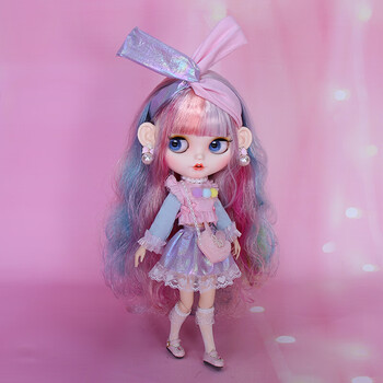 娃改妆磨砂仿真女孩公主换装洋娃娃玩具礼物 喷妆小兔牙梦幻炫彩头发