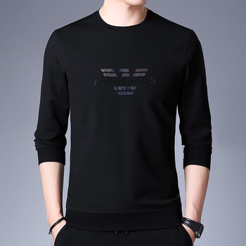 t恤男印花圆领中青年纯棉免烫加厚打底衫潮流上衣款式一黑色a8286165