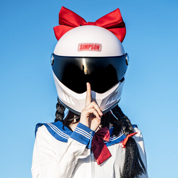 来梦同款复古电动摩托车头盔蝴蝶结爆音少女可爱夏季骑士机车全盔七夕