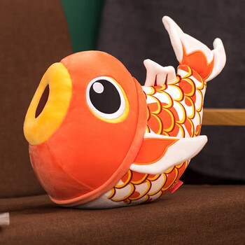 公仔毛绒玩具祈福鲤鱼玩偶新年吉祥物创意生日结婚礼物女 桔色锦鲤