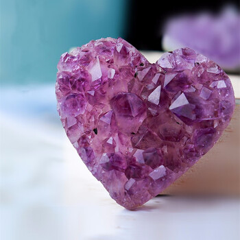 gxfc乌拉圭紫水晶爱心晶块簇晶洞钱袋子原石矿520礼物送男女友 0mm左