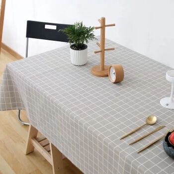 欧喜娅北欧棉麻桌布ins风布艺小清新格子网红书桌茶几长方形台布餐桌
